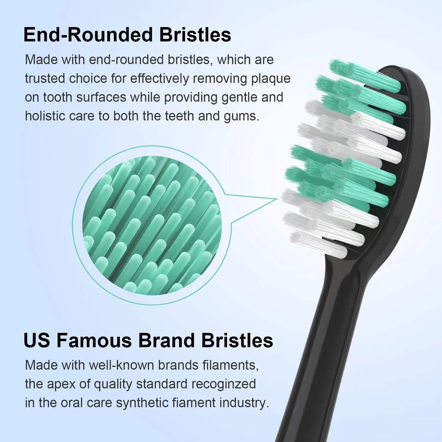 Replacement Toothbrush Heads 10 Pack for AquaSonic Black Series for Vibe Series Black Series pro, and for Duo Series pro Electric Toothbrush,Balck